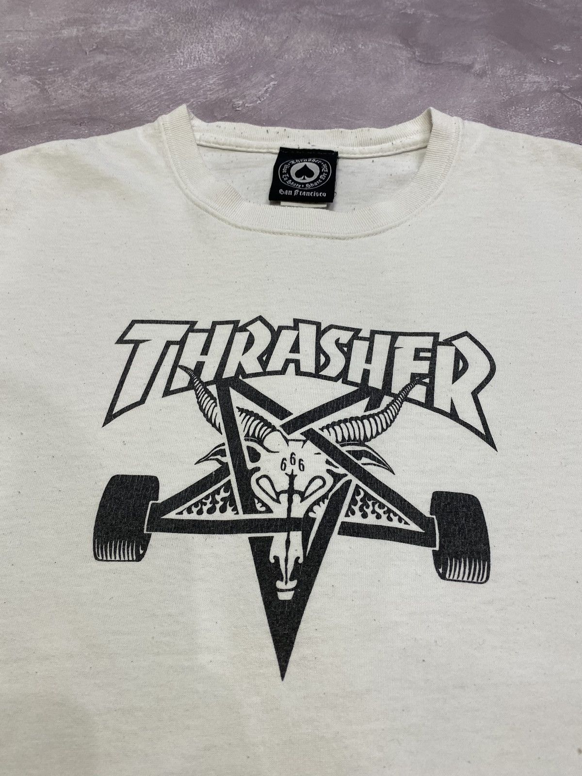 Thrasher 90s Vintage Thrasher 666 Skull Anarchy Devil Y2K Skate Tee Size US L / EU 52-54 / 3 - 3 Thumbnail
