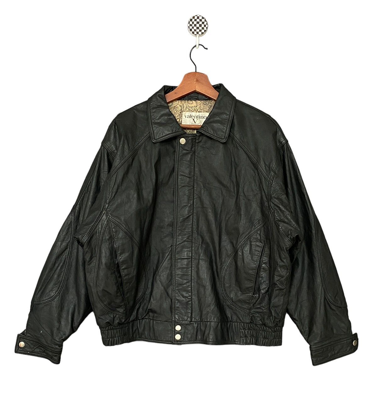 Valentino Vintage Valentino Uomo Leather Jacket 1990s Size US M / EU 48-50 / 2 - 1 Thumbnail