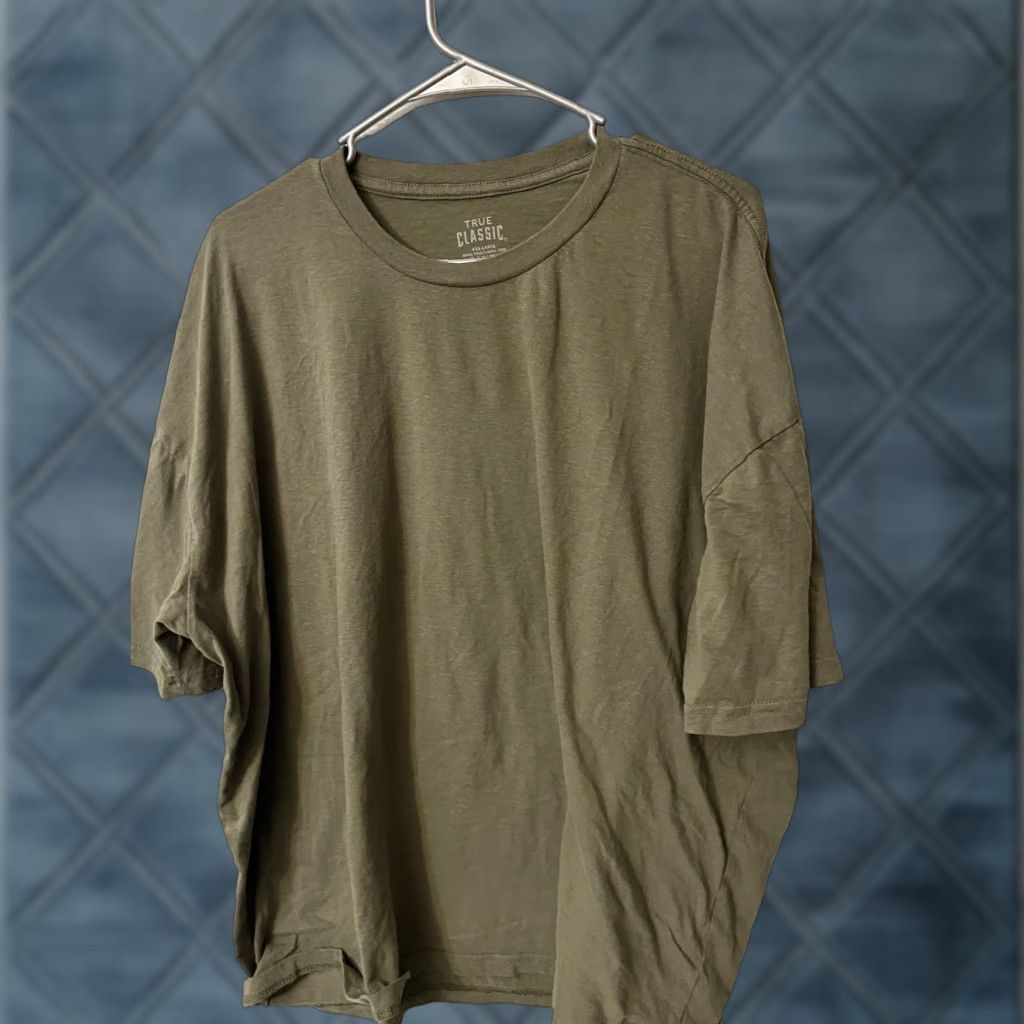 Vintage True Classic T-Shirt Mens 3XL Green Crew Neck Short Sleeve Cotton Blend Stretch All Seasons Modern Fit Classic Mens Shirt Size US XXL / EU 58 / 5 - 1 Thumbnail