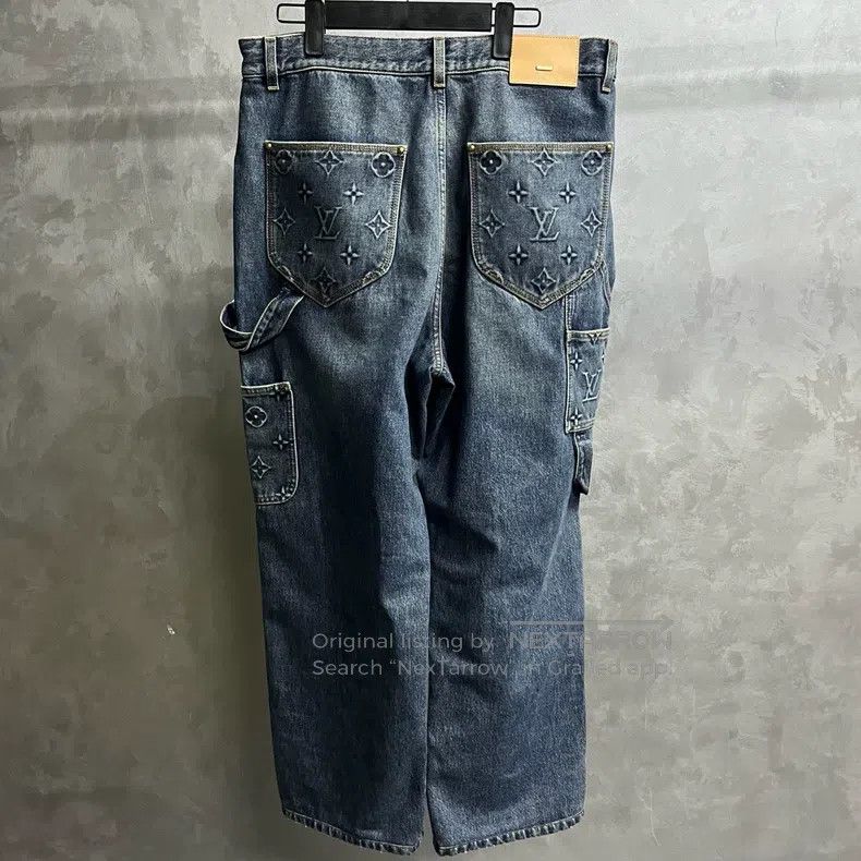 Louis Vuitton Louis Vuitton Jet Blue Logo Embossed Loose Straight Leg Wo Size US 34 / EU 50 - 5 Thumbnail