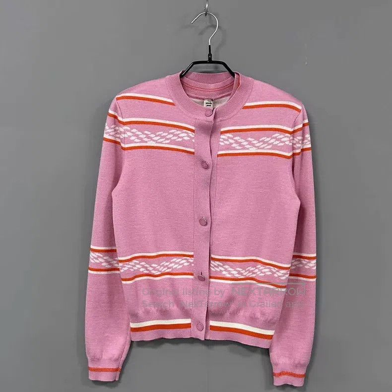 Hermes Hermes Pink Striped Rope Cashmere Cardigan Set Size XS / US 0-2 / IT 36-38 - 2 Thumbnail