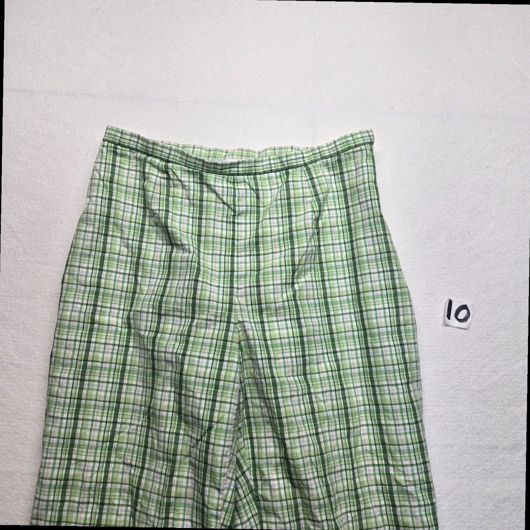 Brooks Brothers Brooks Brothers Women's Green Plaid Chino Flat Front Zipper Pants 4 Size 27" / US 4 / IT 40 - 2 Thumbnail