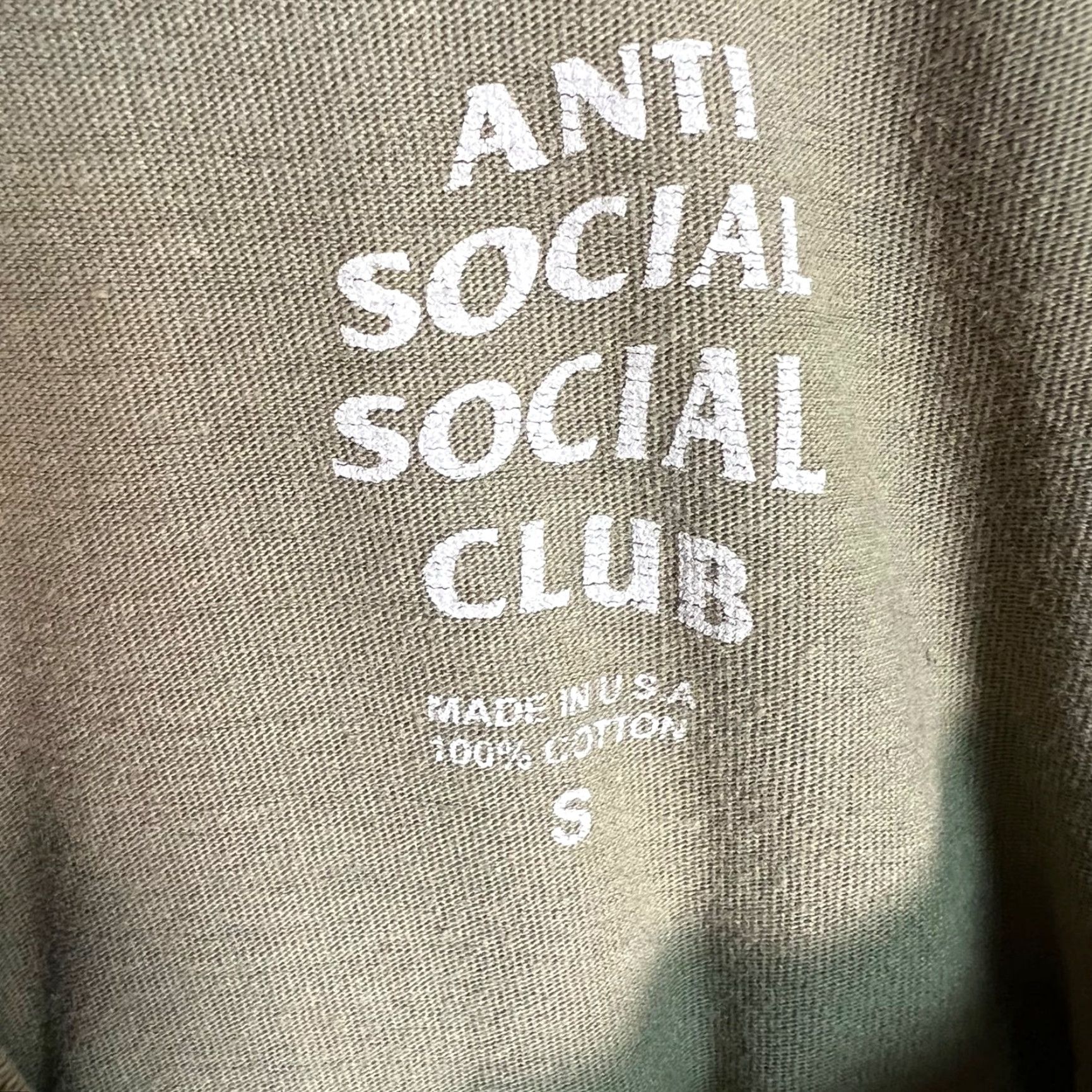 Anti Social Social Club VINTAGE Anti Social Social Club Mens Small Olive Green Graphic T Shirt 100% Cotton Size US S / EU 44-46 / 1 - 3 Thumbnail