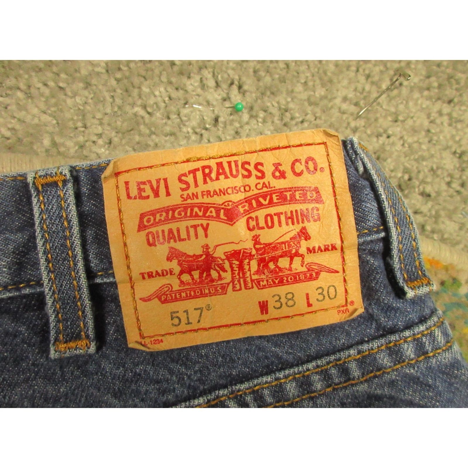 Levi's Levi's 517 Jeans 38x30 Dark Wash Denim Bootcut 5-Pocket Cotton Regular Men’s Blue Classic USA 1990s Style Size US 38 / EU 54 - 6 Thumbnail