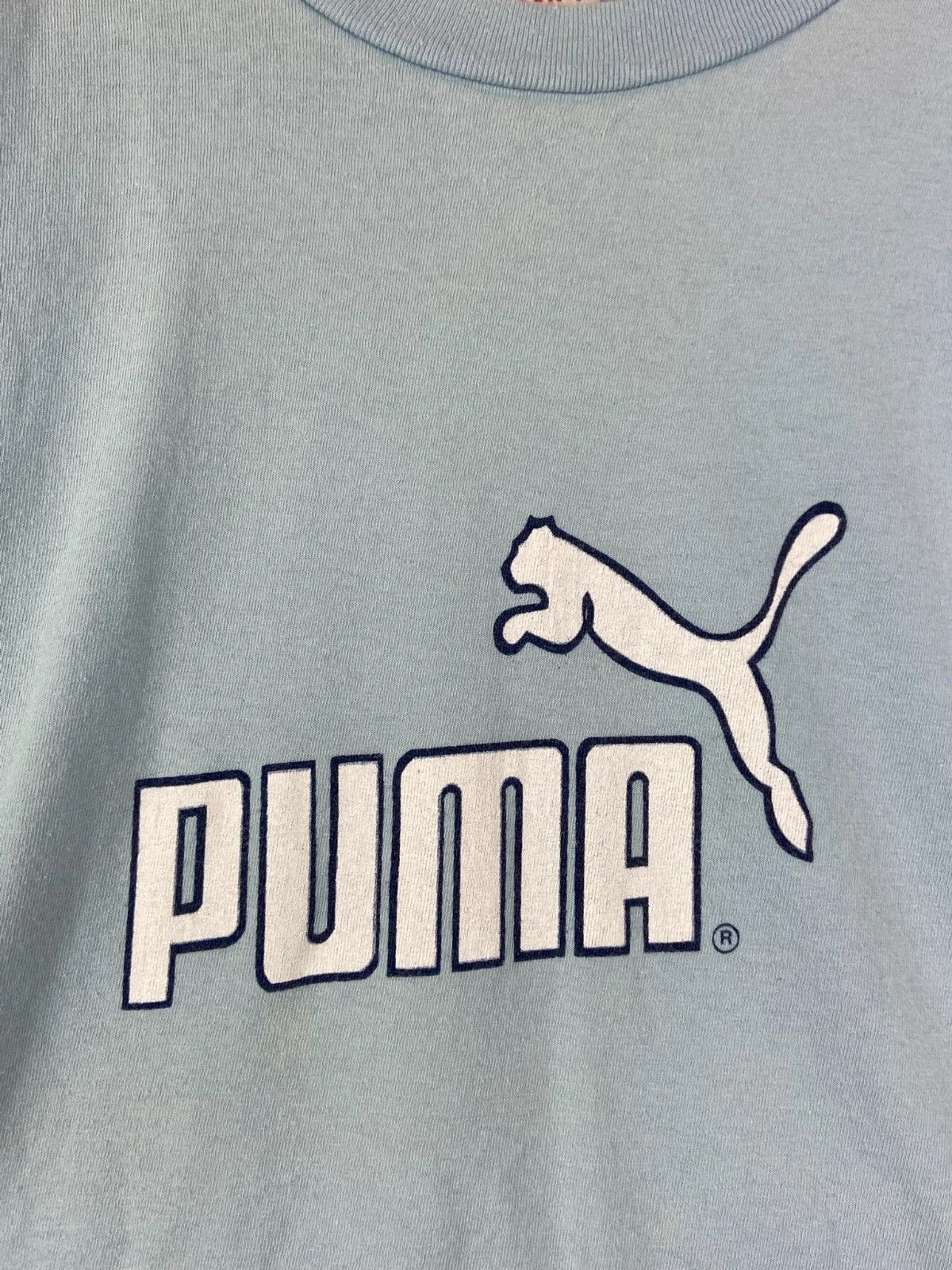 Puma Puma Baby Blue Logo Spellout Tee L Vintage Size US L / EU 52-54 / 3 - 2 Thumbnail