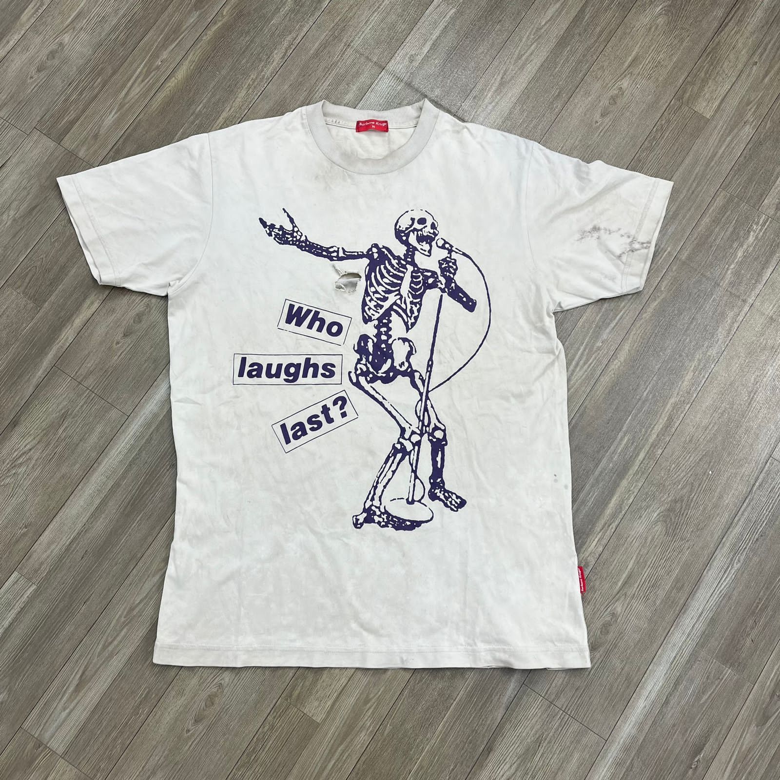 If Six Was Nine × Japanese Brand × Le Grande Bleu (L.G.B.) Barbara Kruger Who Laugh Last destroyed Tshirt Size US M / EU 48-50 / 2 - 1 Thumbnail