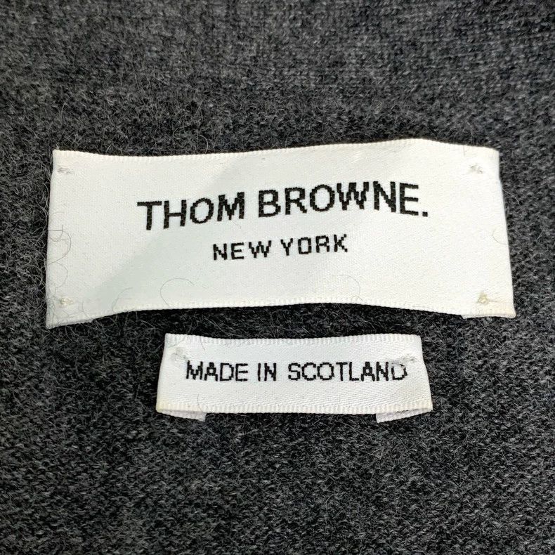 Thom Browne Thom Browne Classic four-bar V-neck gray cashmere knitted v Size US L / EU 52-54 / 3 - 5 Thumbnail