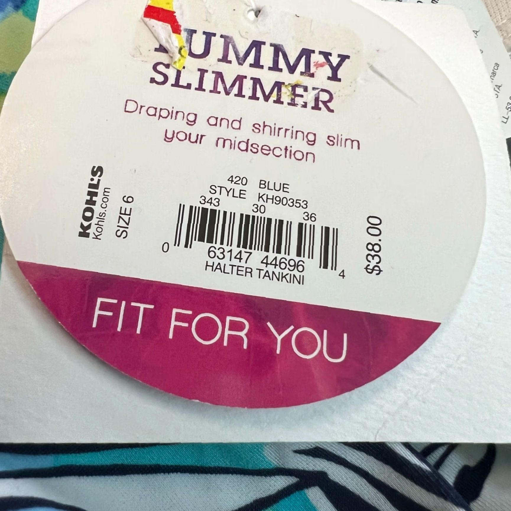Croft & Barrow Croft & Barrow Womens Animal Print Tummy Slimmer Halter Blue Tankini Top Size 6 Size M / US 6-8 / IT 42-44 - 7 Thumbnail