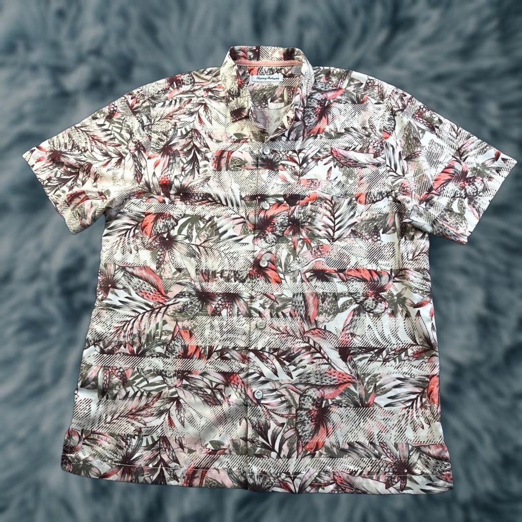 Tommy Bahama Shirt Mens Large Island Zone Camp Performance Coolmax Shirt