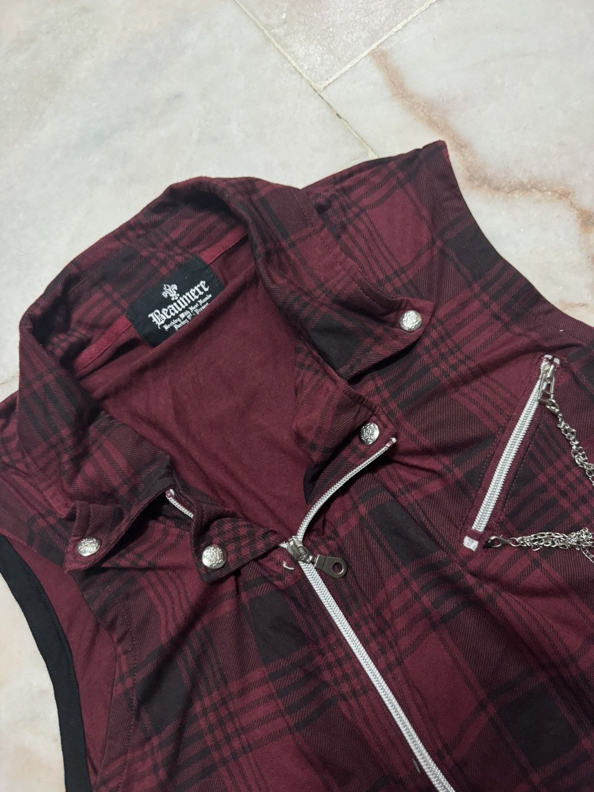 Seditionaries 💥PUNK BEAUMERE CHAIN TANK SLEEVELESS PLAID POEM ZIPPER Size US M / EU 48-50 / 2 - 7 Thumbnail