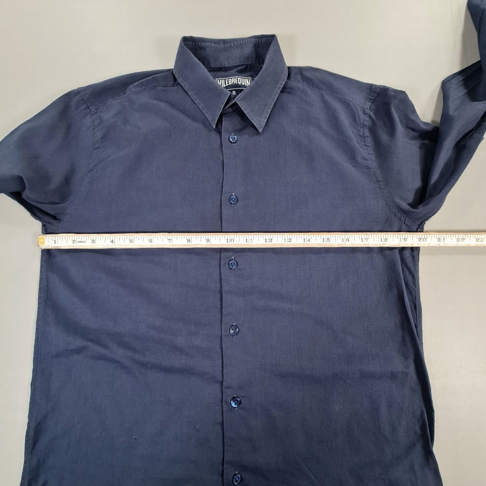 Vilebrequin Vilebrequin Shirt Mens Blue Navy Small Cotton Long Sleeve Button-Up Casual Regular Womens? Size US S / EU 44-46 / 1 - 6 Thumbnail