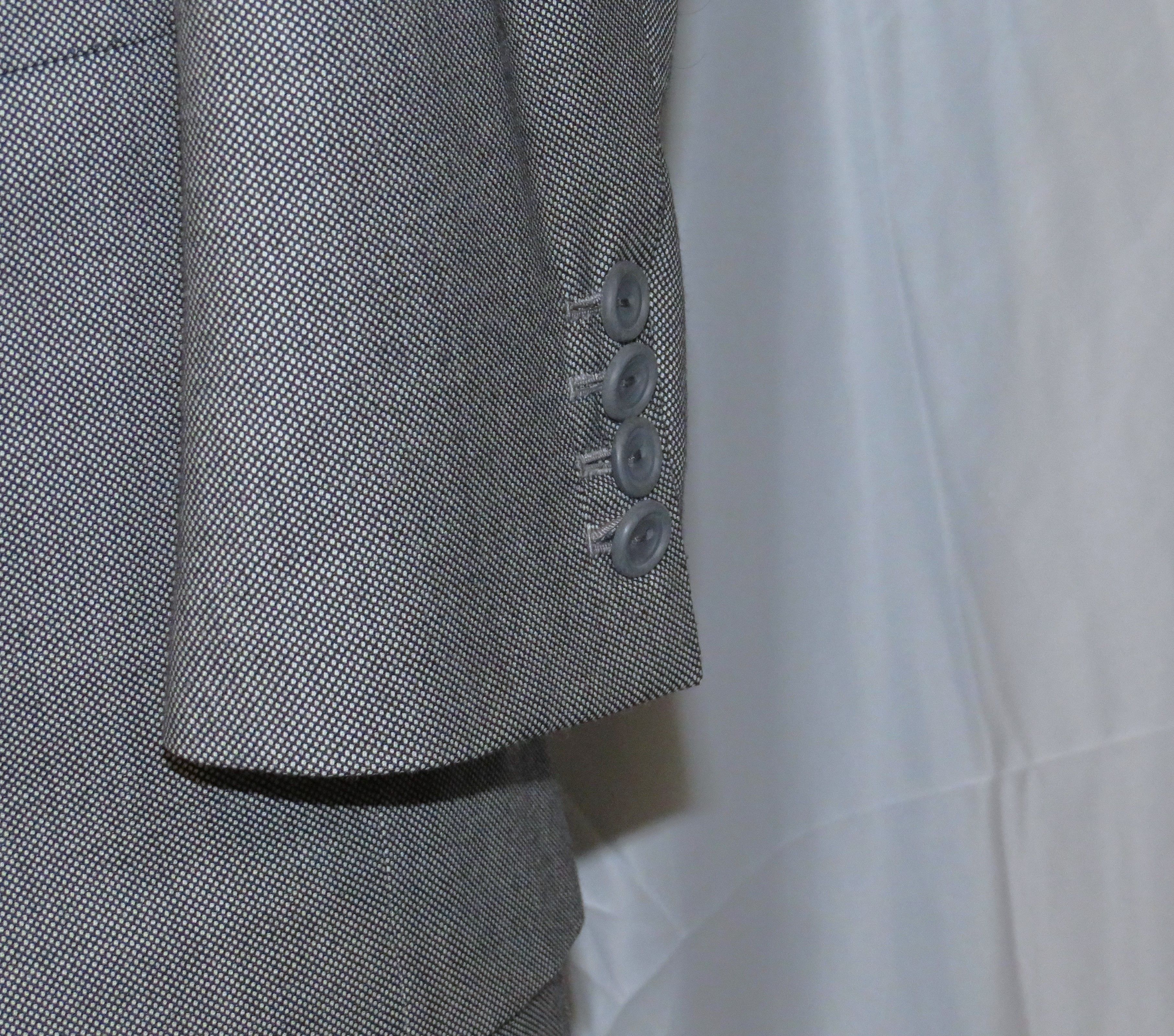 Henry Poole × Savile Row Bespoke Gray Birdseye Two Button Suit 36S Size 36S - 9 Thumbnail
