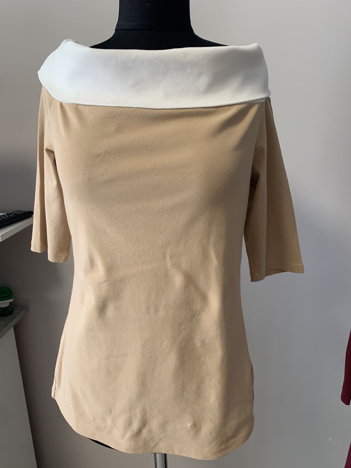Ralph Lauren Ralph Lauren Basic Beige T-shirt Top, Cotton, size XL Size XL / US 12-14 / IT 48-50 - 1 Thumbnail