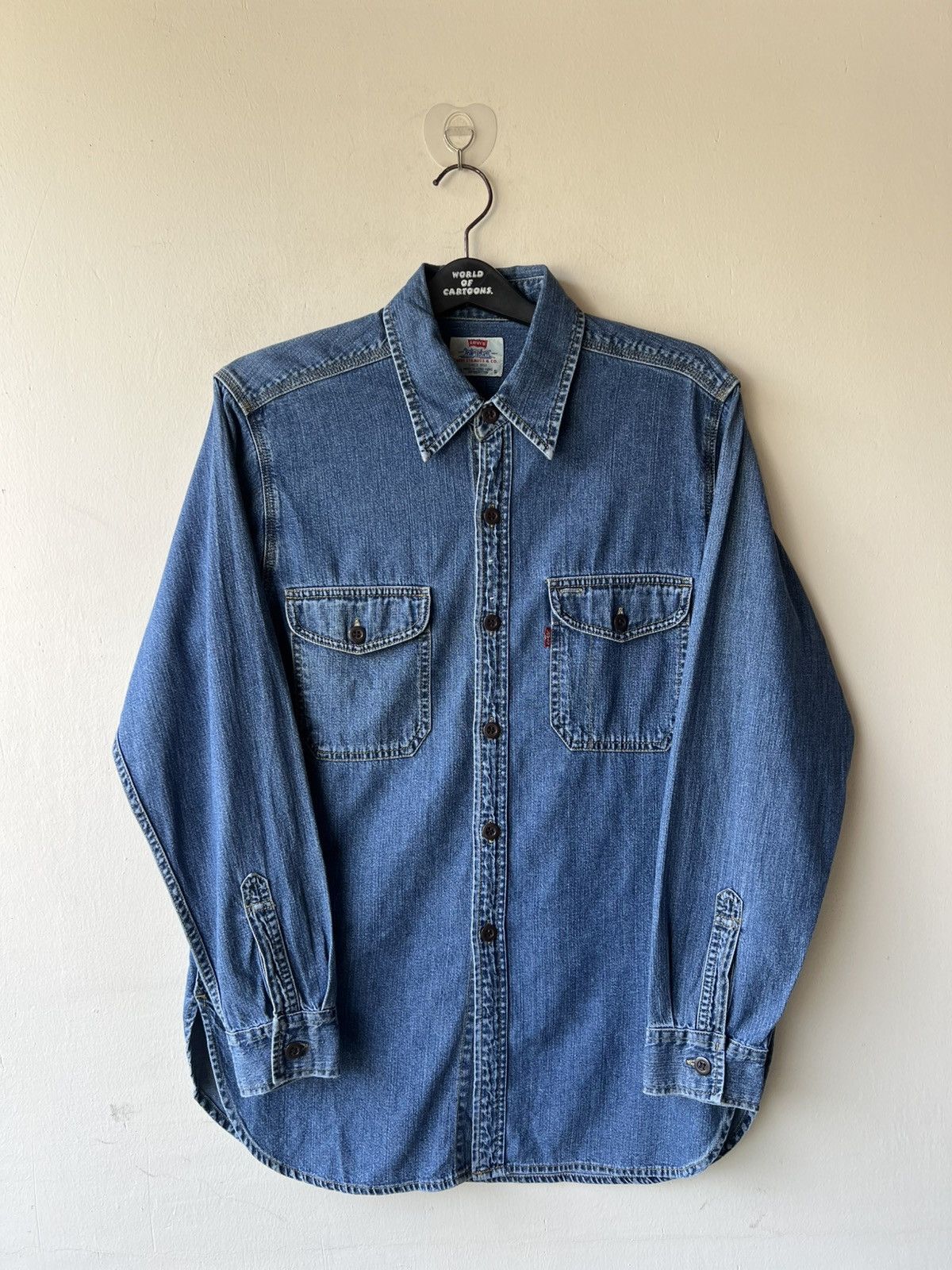 Levi's Vintage 1998 Levi’s Fade Blue Denim Work Shirt Size US M / EU 48-50 / 2 - 2 Thumbnail