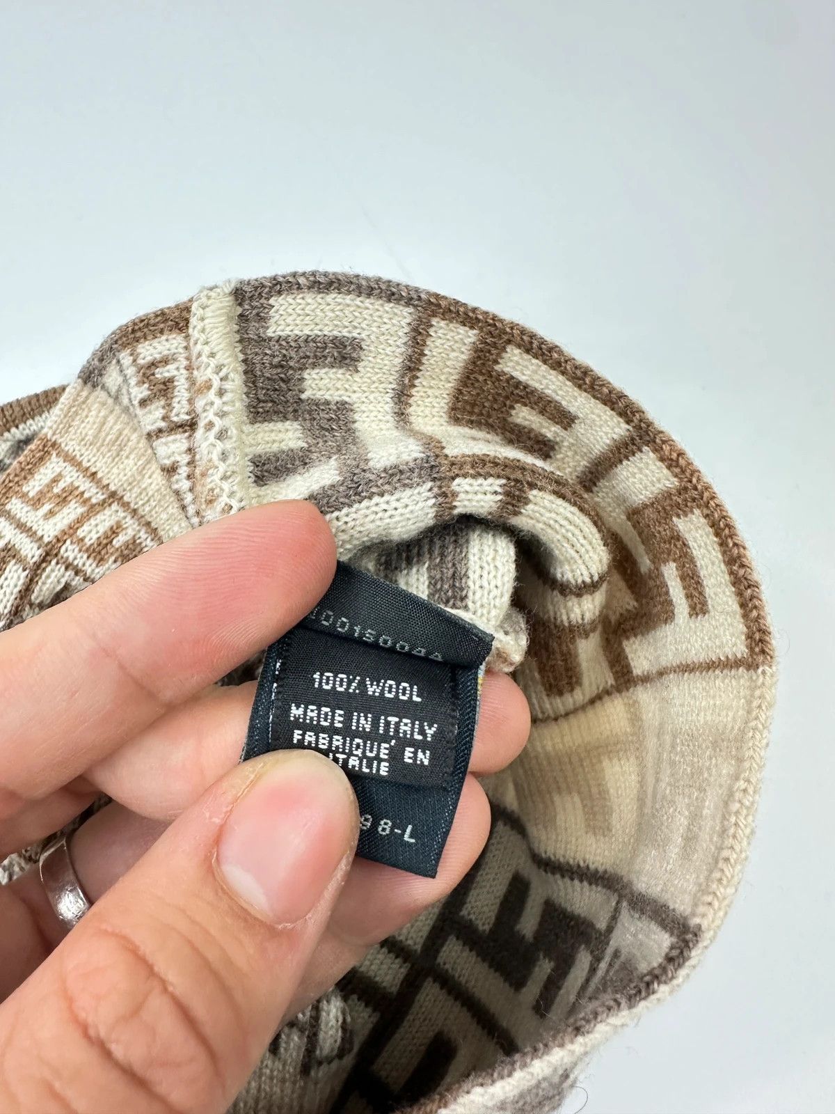 Fendi Fendi Multi Monogram Wool Beige Brown Beanie Size ONE SIZE - 5 Thumbnail