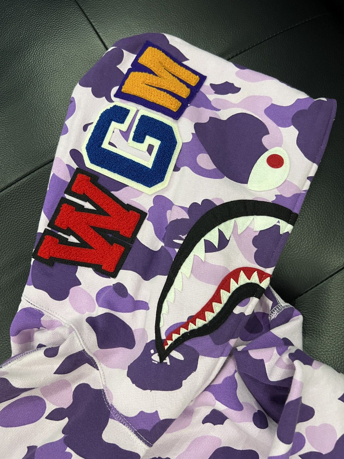 Bape A Bathing Ape Taipei Exclusive Purple Camo Shark Zip Hoodie Size US XL / EU 56 / 4 - 6 Thumbnail