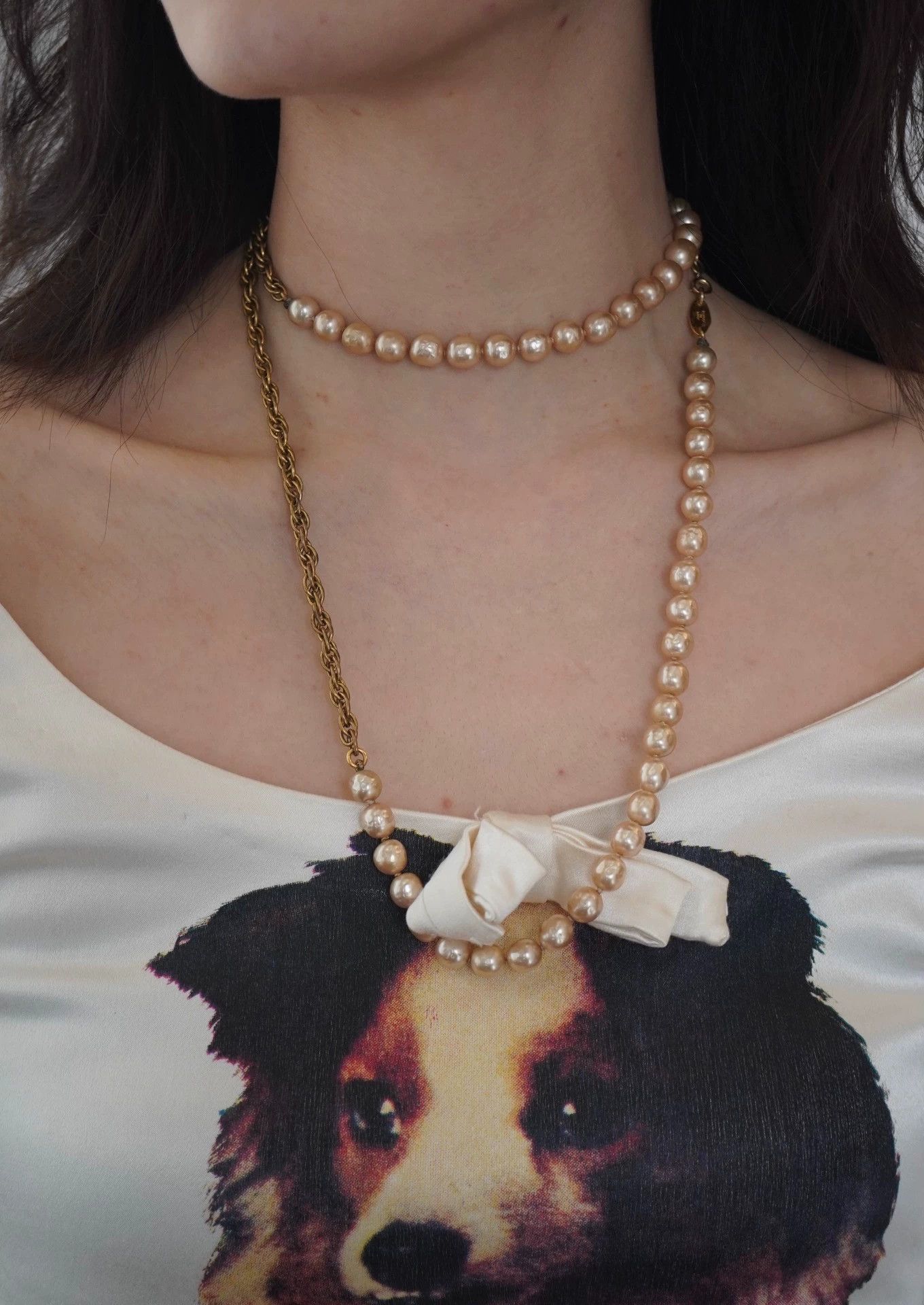 Chanel Chanel 1980s Double Pearl Long Necklace Size ONE SIZE - 5 Thumbnail