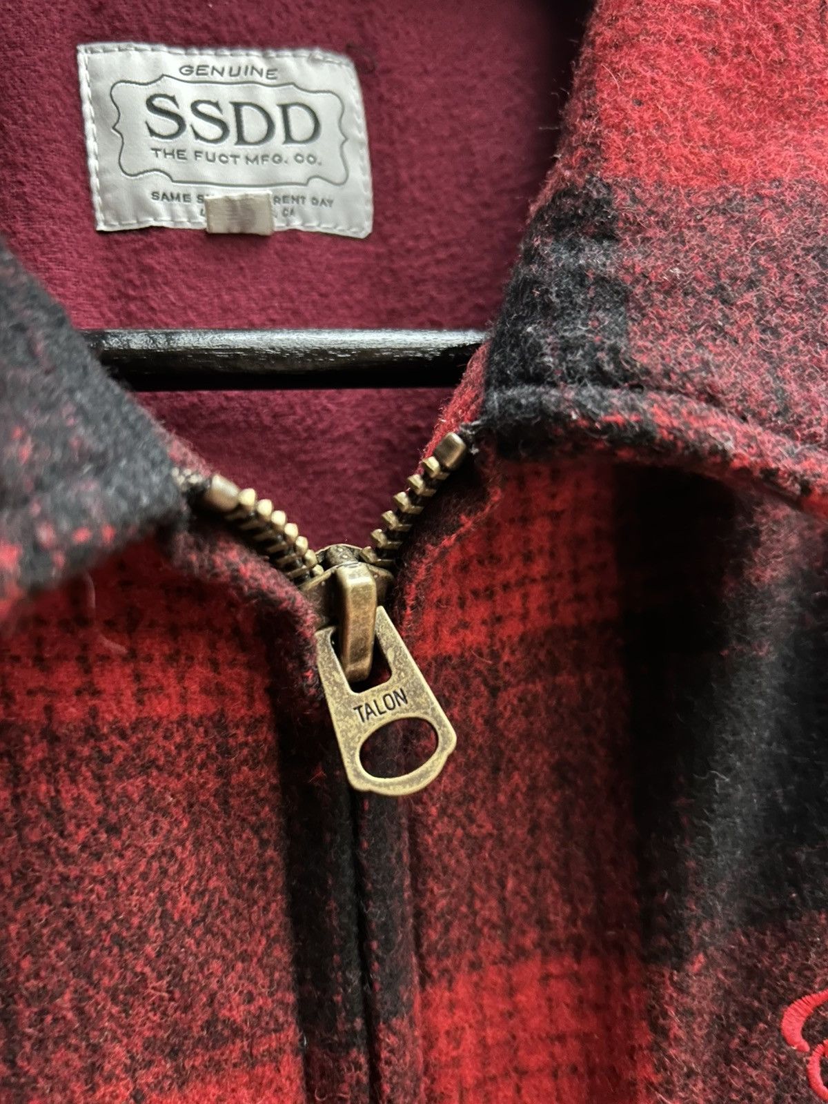 FUCT × Japanese Brand × SSDD FUCT SSDD F/W 2015 Red Buffalo Plaid Work Jacket Talon Zip Size US M / EU 48-50 / 2 - 8 Thumbnail