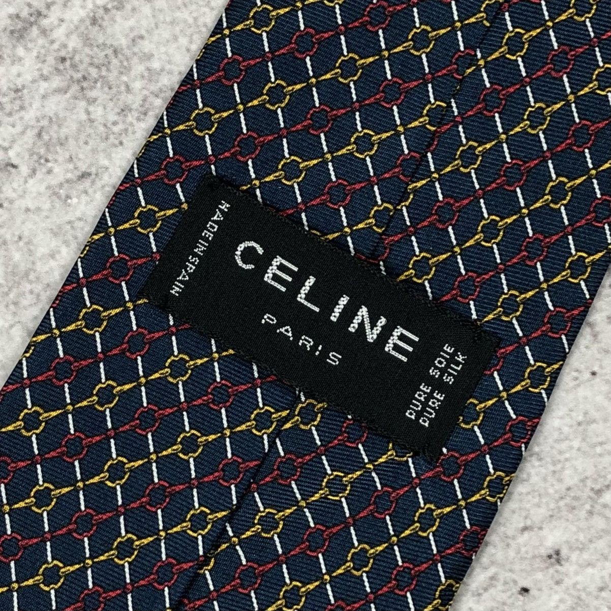 Celine Vintage Celine Paris Silk Tie Chain Link Macadam Pattern Size ONE SIZE - 3 Thumbnail