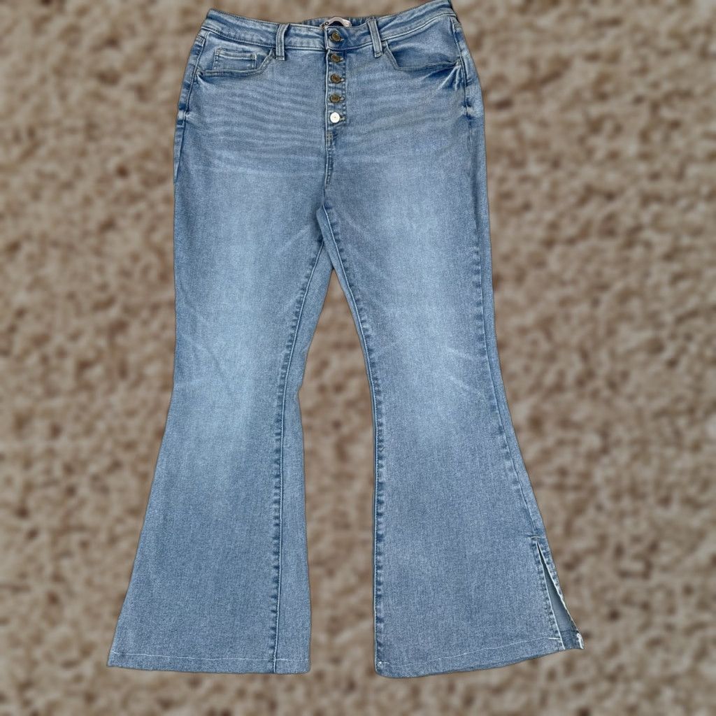 Vintage SO Jeans 32x29 Denim Womens Jeans Flared High Rise Blue Cotton Blend Blue 17 32x29 26X30 Cowboy Southwestern Designer 2000s Mens? Size 38" / US 16 / IT 52 - 1 Thumbnail
