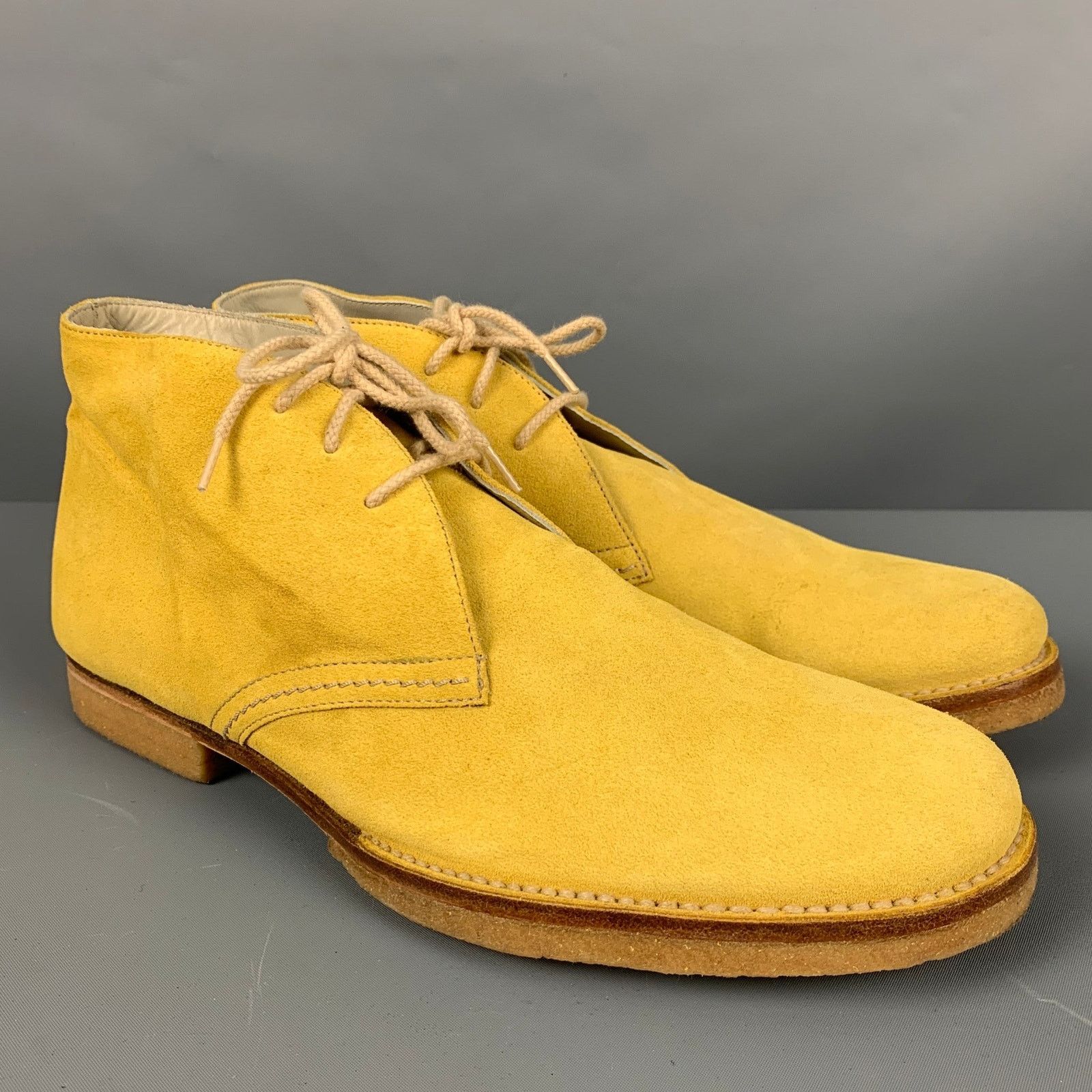 Jil Sander JIL SANDER Size 9 Yellow Suede Ankle Lace Up Shoes Size US 9 / EU 42 - 1 Thumbnail