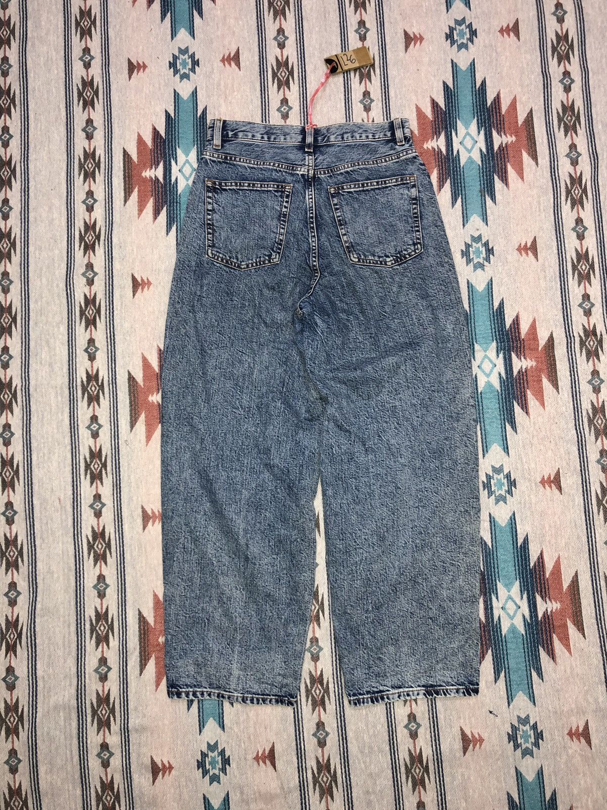 GU BAGGY⚡️⚡️WASHED BLUE DENIM BY GU JEANS Size US 28 / EU 44 - 2 Thumbnail