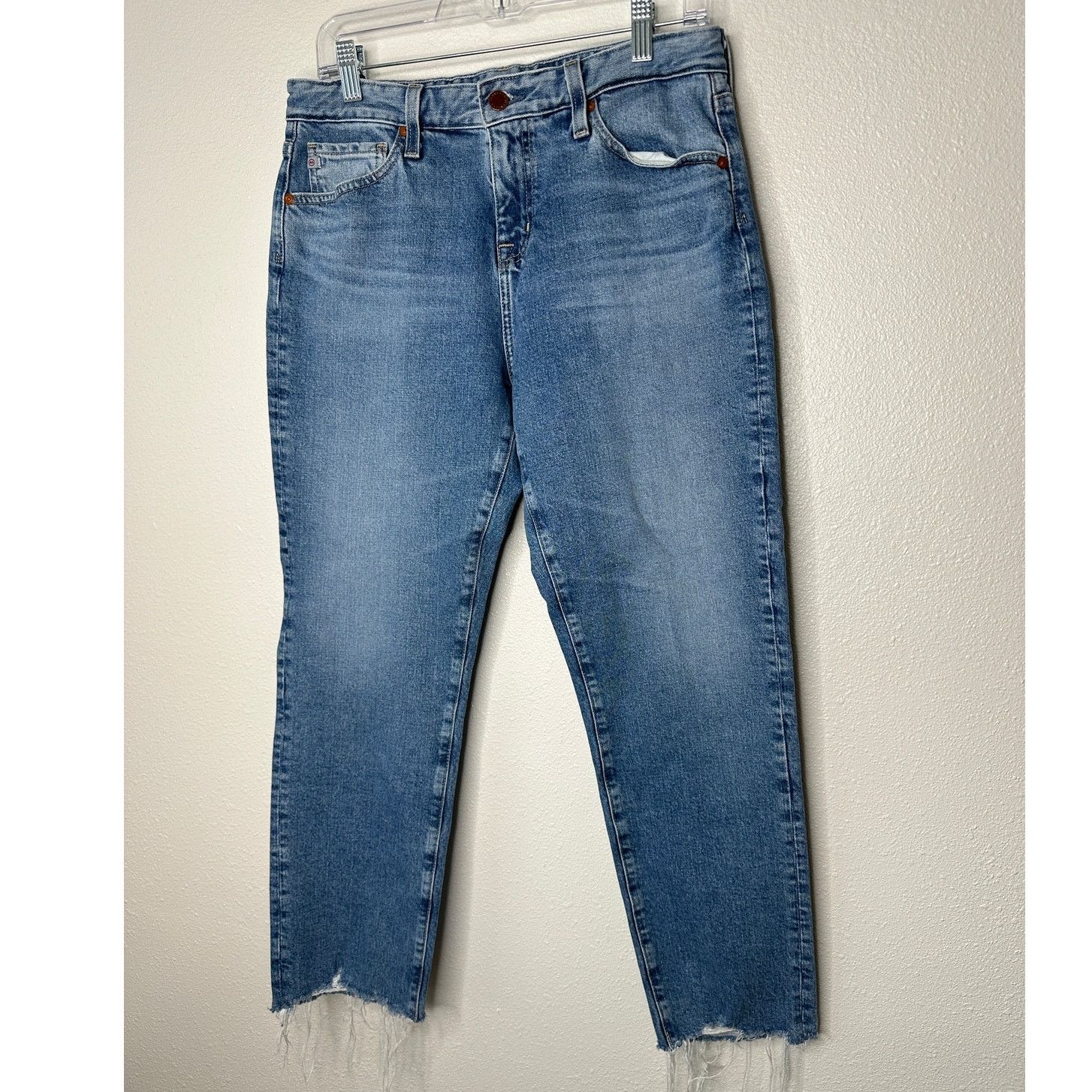 AG Adriano Goldschmied Adriano Goldschmied Ex-Boyfriend Raw Hem Medium Wash Jeans Size 28" / US 6 / IT 42 - 2 Thumbnail