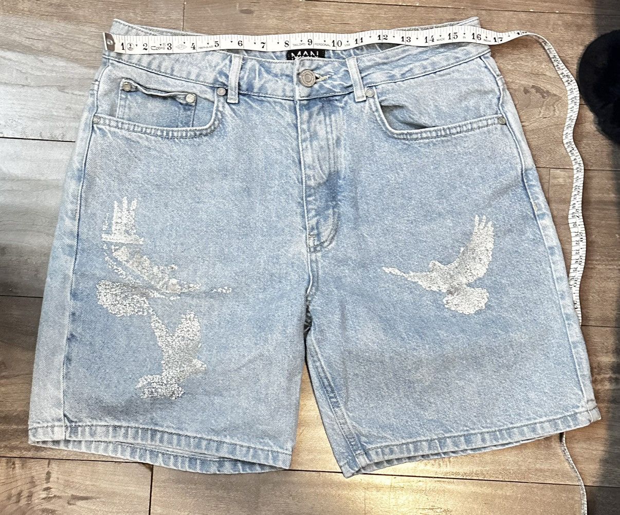 Boohoo Dove Design Streetwear Denim Jorts Streetwear Size US 32 / EU 48 - 3 Thumbnail
