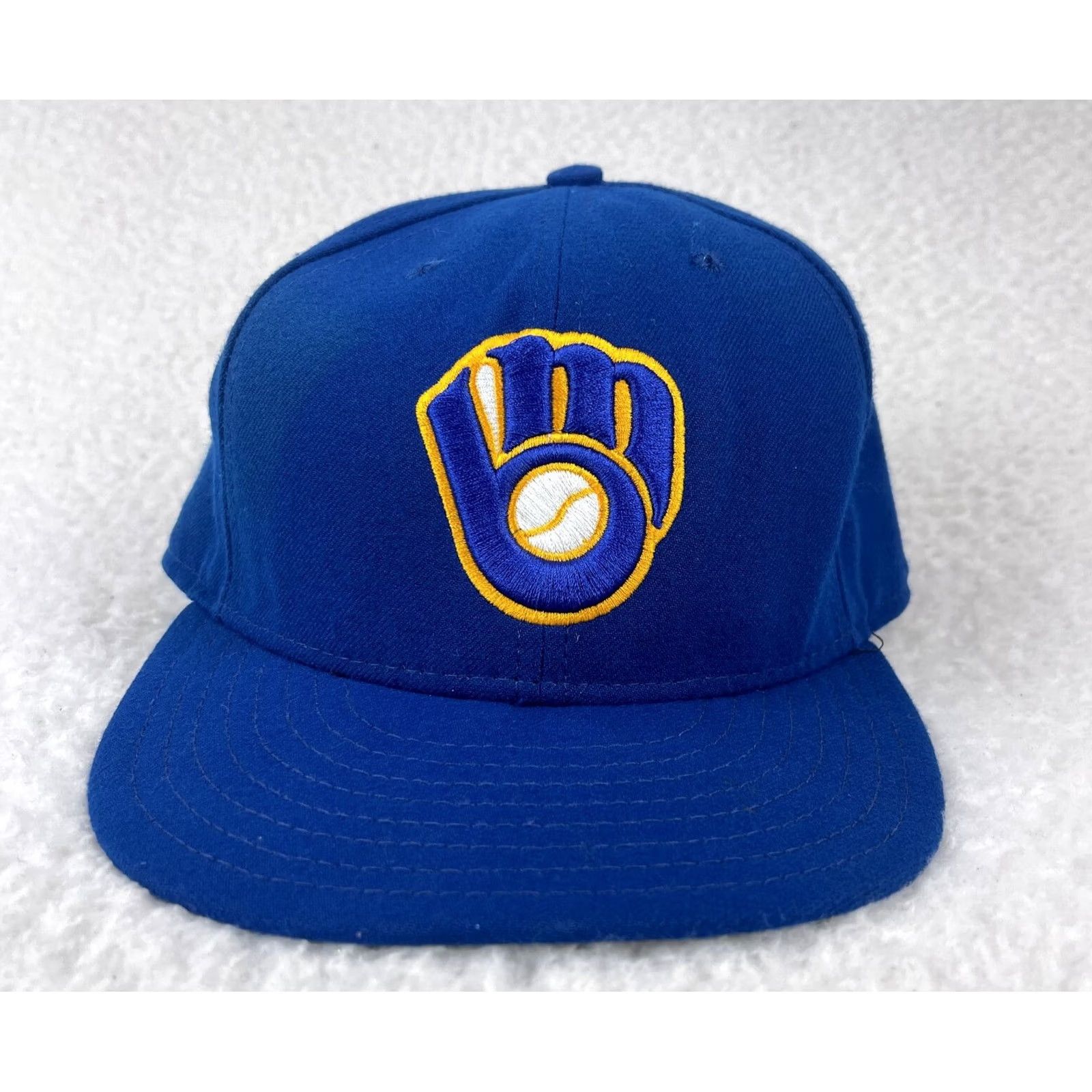 New Era Milwaukee Brewers New Era 59Fifty Hat Mens Cap Caseball Size 7 1/2 Blue polyester solid Size ONE SIZE - 2 Thumbnail