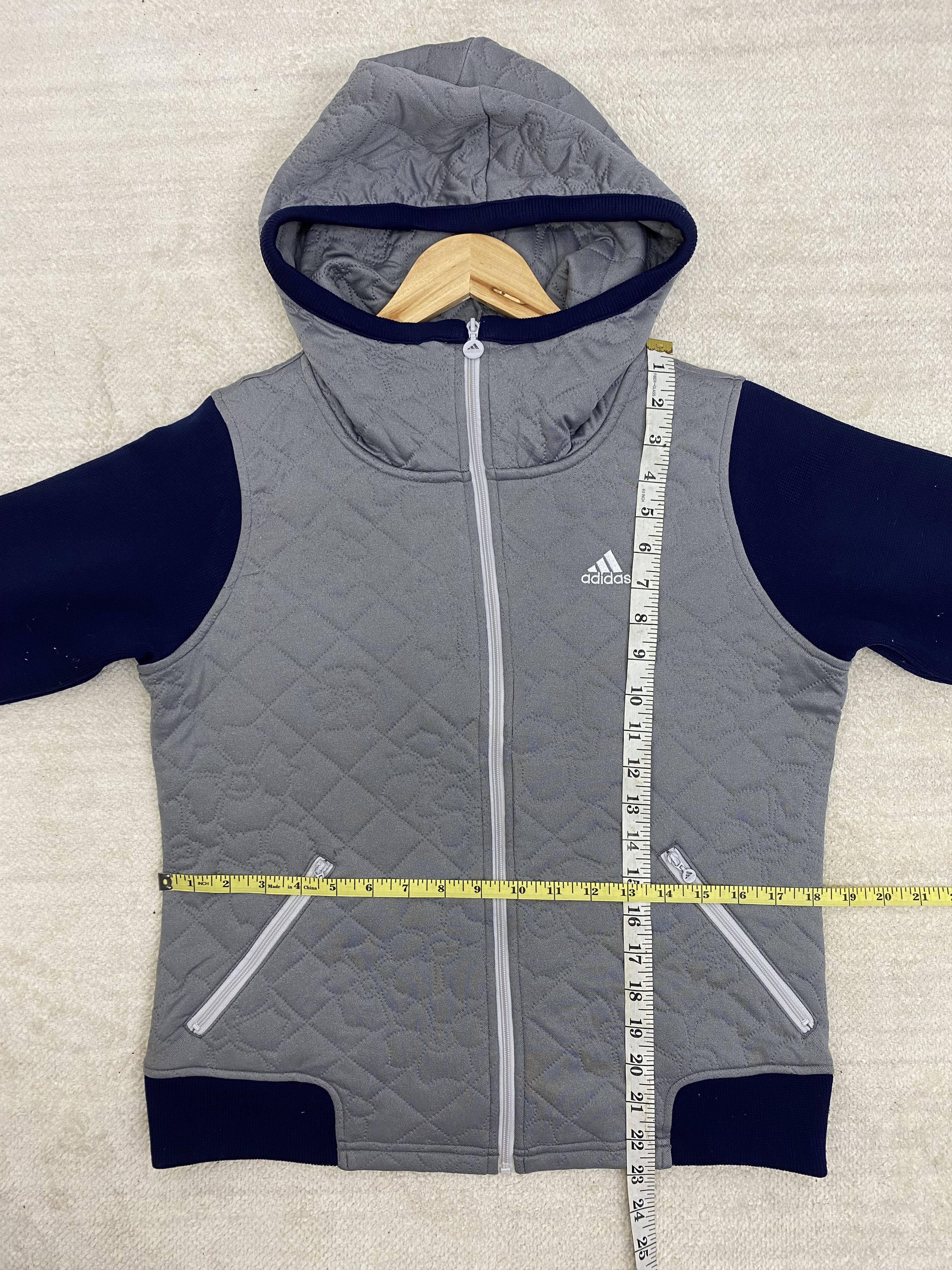 Adidas Vintage Hoodie Quilted Jacket Size M / US 6-8 / IT 42-44 - 10 Thumbnail