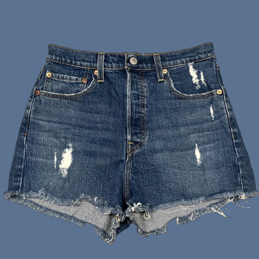 Levi's Premium Womens Ribcage Button Fly Cut Off Jean Shorts Size 28