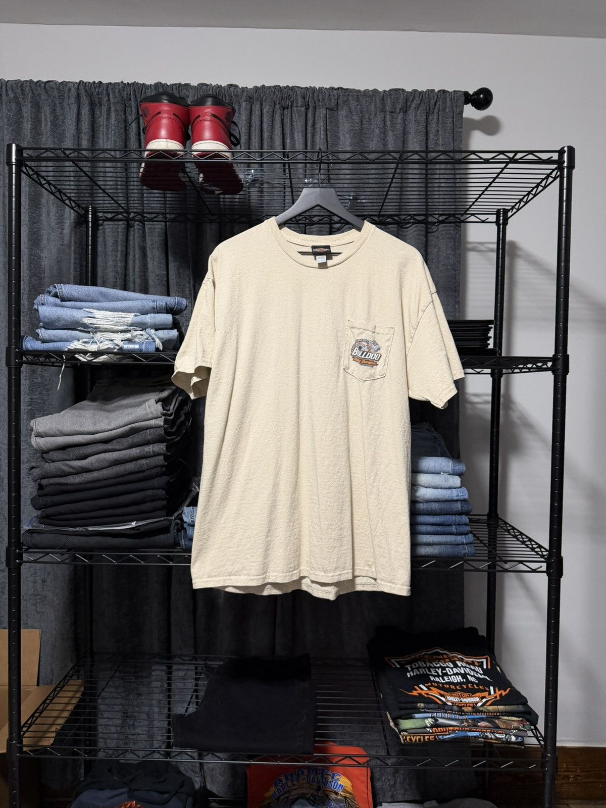 Harley Davidson Bull Dog Harley Davidson Smithfield NC Men’s Tee XL Beige Size US XL / EU 56 / 4 - 2 Thumbnail