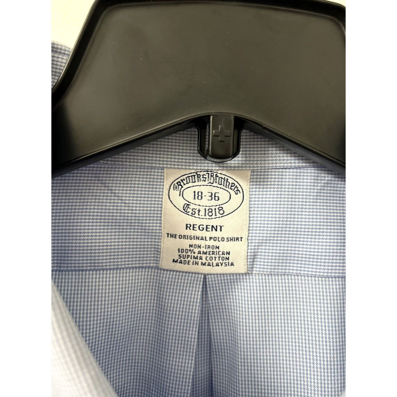 Brooks Brothers Brooks Brothers Original Polo Shirt Men 18 Blue Houndstooth Supima Button Up L/S Dress Shirt Regal/Regent Fit Size US XXL / EU 58 / 5 - 6 Thumbnail