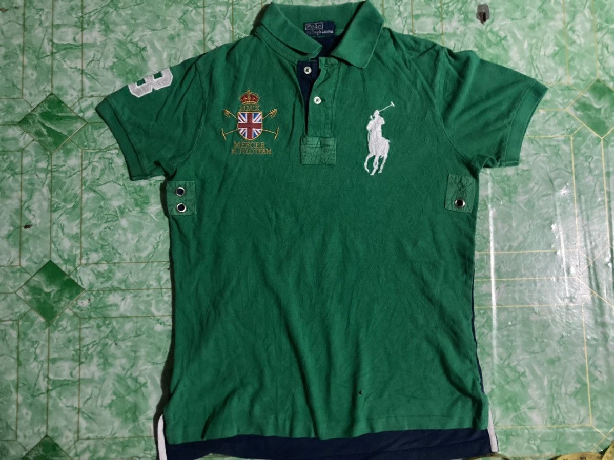 image of Vintage Polo Ralph Laurent Big Logo Two Tone in Indigo Green, Men's (Size Medium)