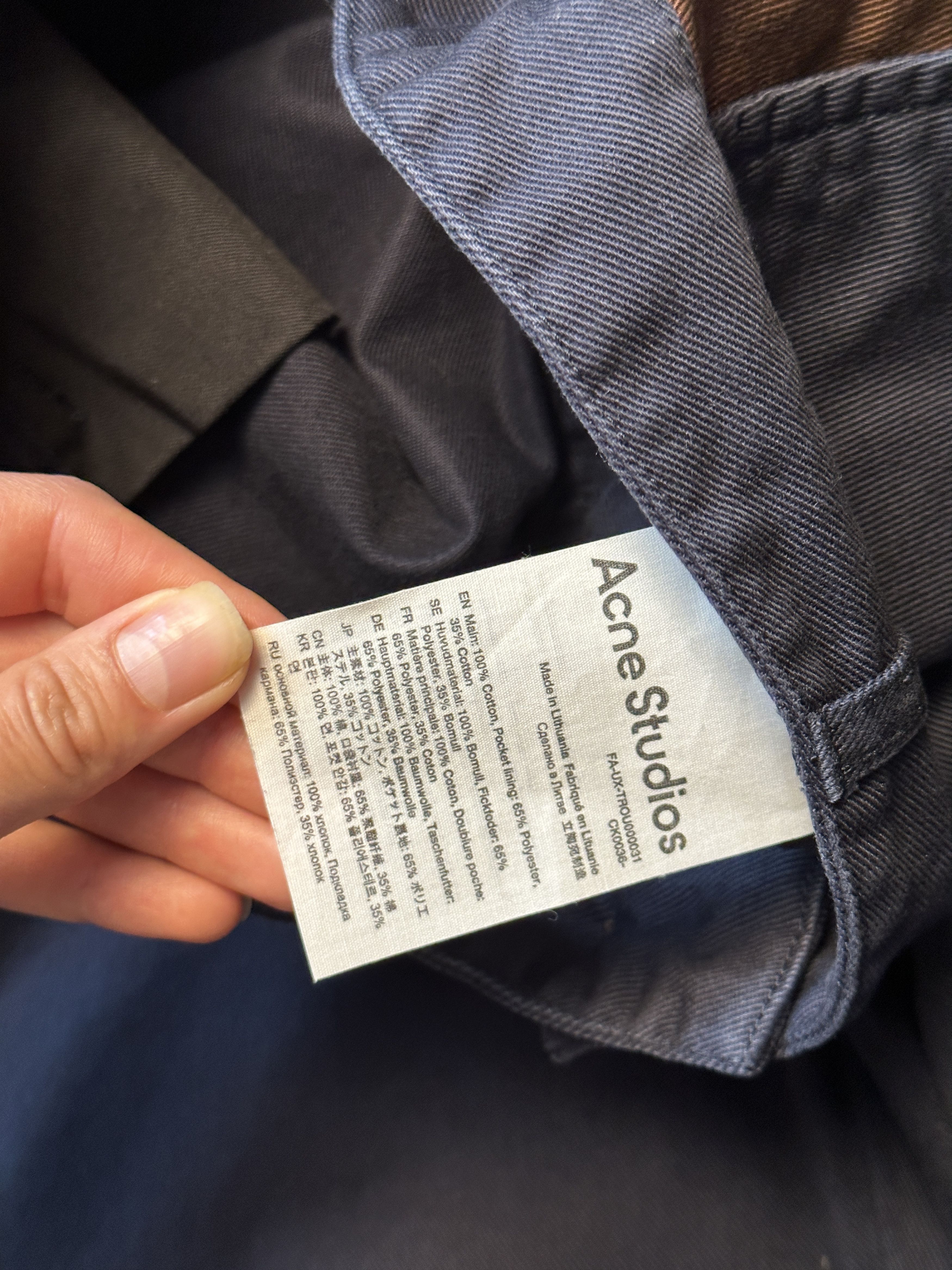 Acne Studios Acne Studios Workwear trousers Navy/Dark brown Size US 34 / EU 50 - 7 Thumbnail