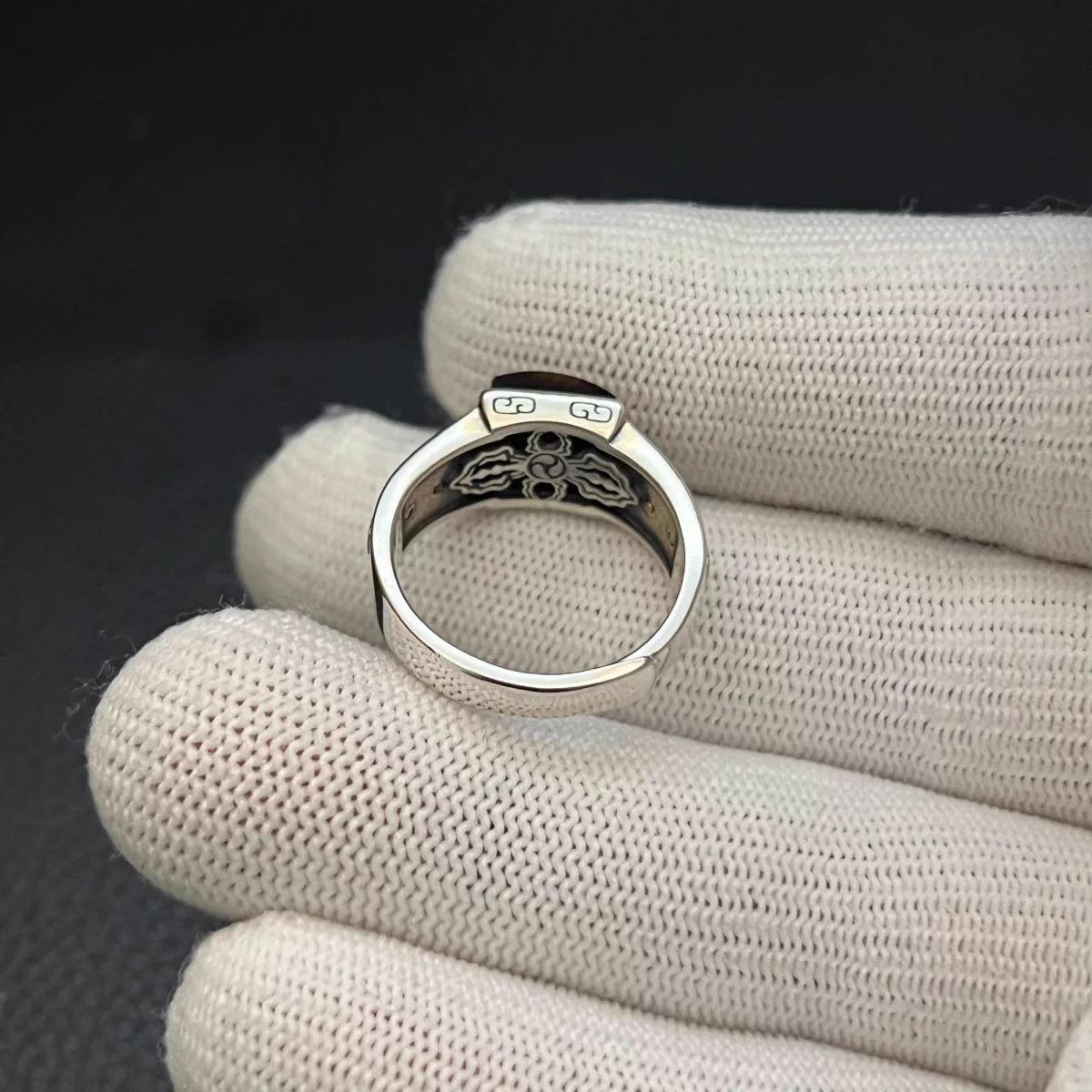Other Tibet Dzi bead Eye Ring Sterling Sliver Rings🔥🔥🔥 Size ONE SIZE - 4 Thumbnail