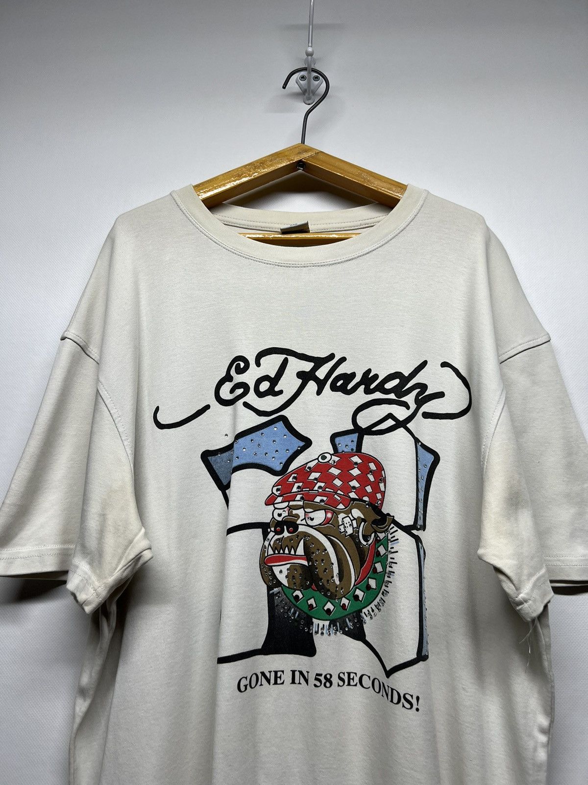 Ed Hardy Vintage Y2k Thrashed Ed Hardy Japan Dog 🐶 T-Shirt 00’s Size US XXL / EU 58 / 5 - 5 Thumbnail