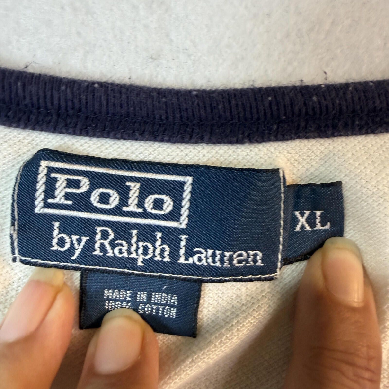Other Polo Ralph Lauren Rugby Shirt Mens XL Cream Y2K Ringer Size US XL / EU 56 / 4 - 5 Thumbnail