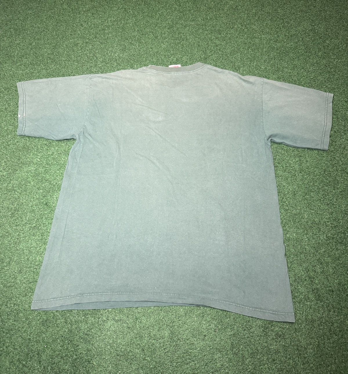 Adidas Vintage 90s Adidas Green Faded XL USA Made 3 Stripe T Shirt Size US XL / EU 56 / 4 - 3 Thumbnail