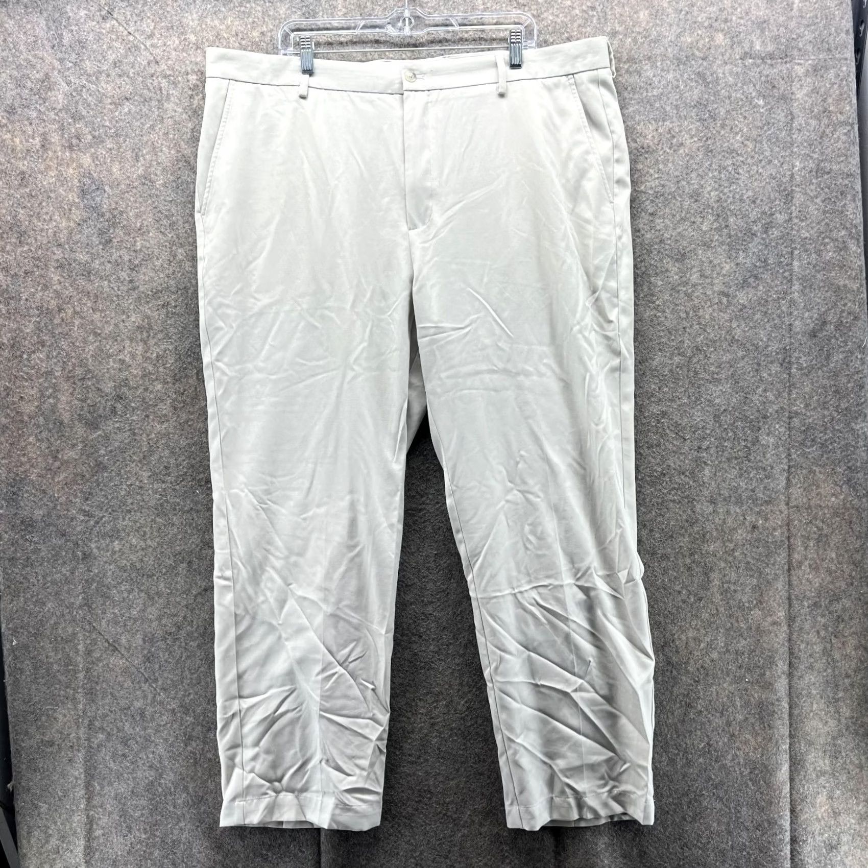 Vintage Greg Norman Pants Men 42x30 Chino Flat Front Beige Polyester Flat Front Casual/Business/Workwear 42 Beige Mens Regular Pants Size US 42 / EU 58 - 2 Thumbnail