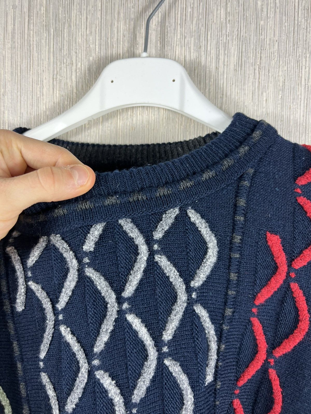 Carlo Colucci Vintage 90s Carlo Colucci scales patterned wool y2k sweater Size US L / EU 52-54 / 3 - 13 Thumbnail