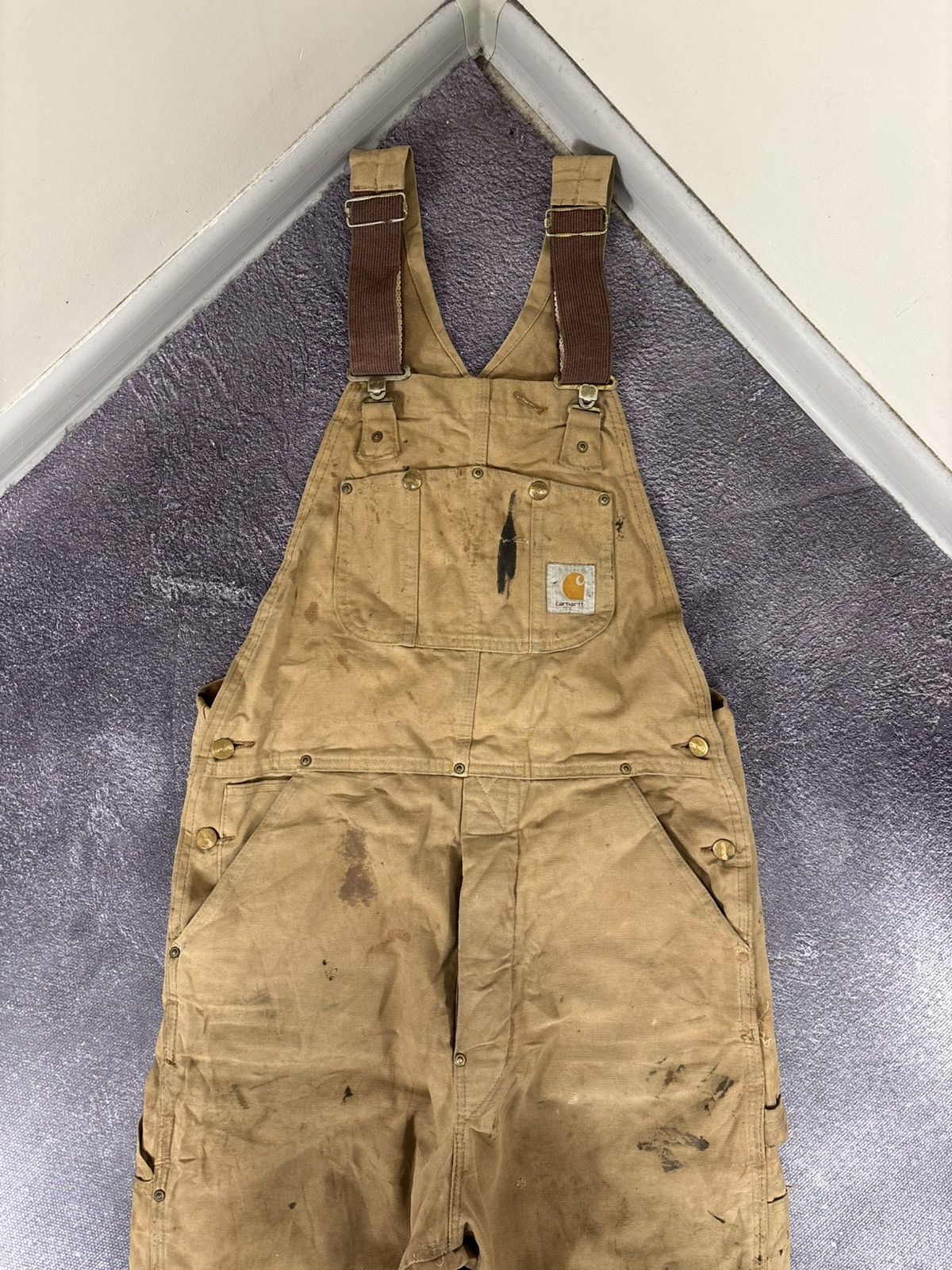 Carhartt Vintage Carhartt 1990s Duck Canvas Double Knee Bib Overalls Size US 34 / EU 50 - 9 Thumbnail