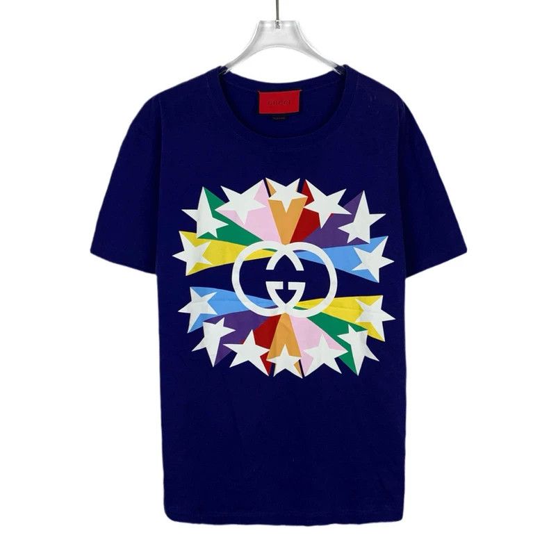 Gucci Gucci Double Glogo star print round neck dark blue cotton s Size US XS / EU 42 / 0 - 1 Thumbnail