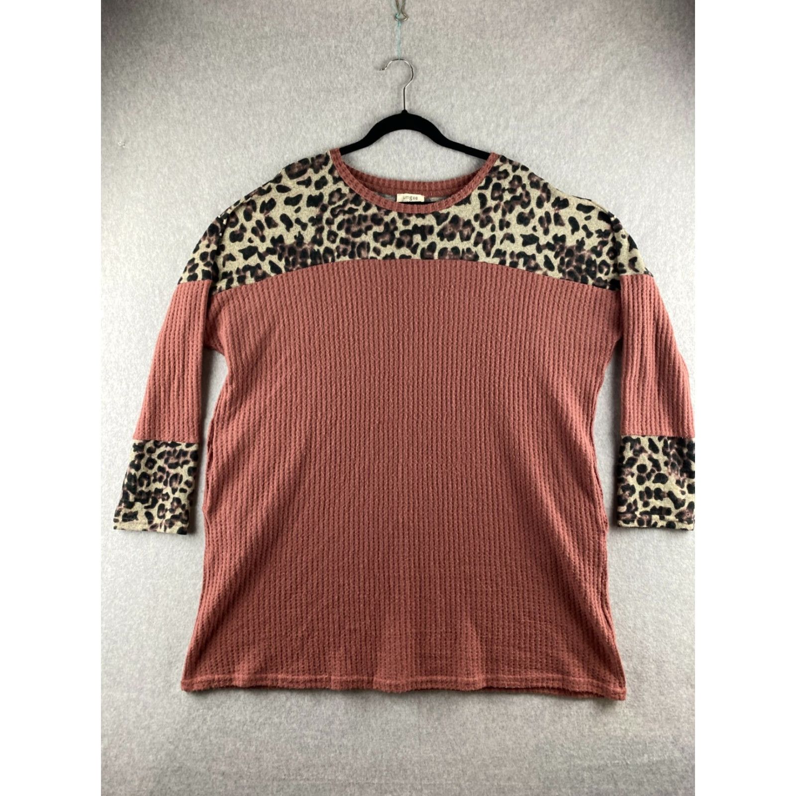 Pinko UMGEE Sweater Womens Medium M Pink Leopard Print Pullover Waffle Knit Knit? Size M / US 6-8 / IT 42-44 - 2 Thumbnail