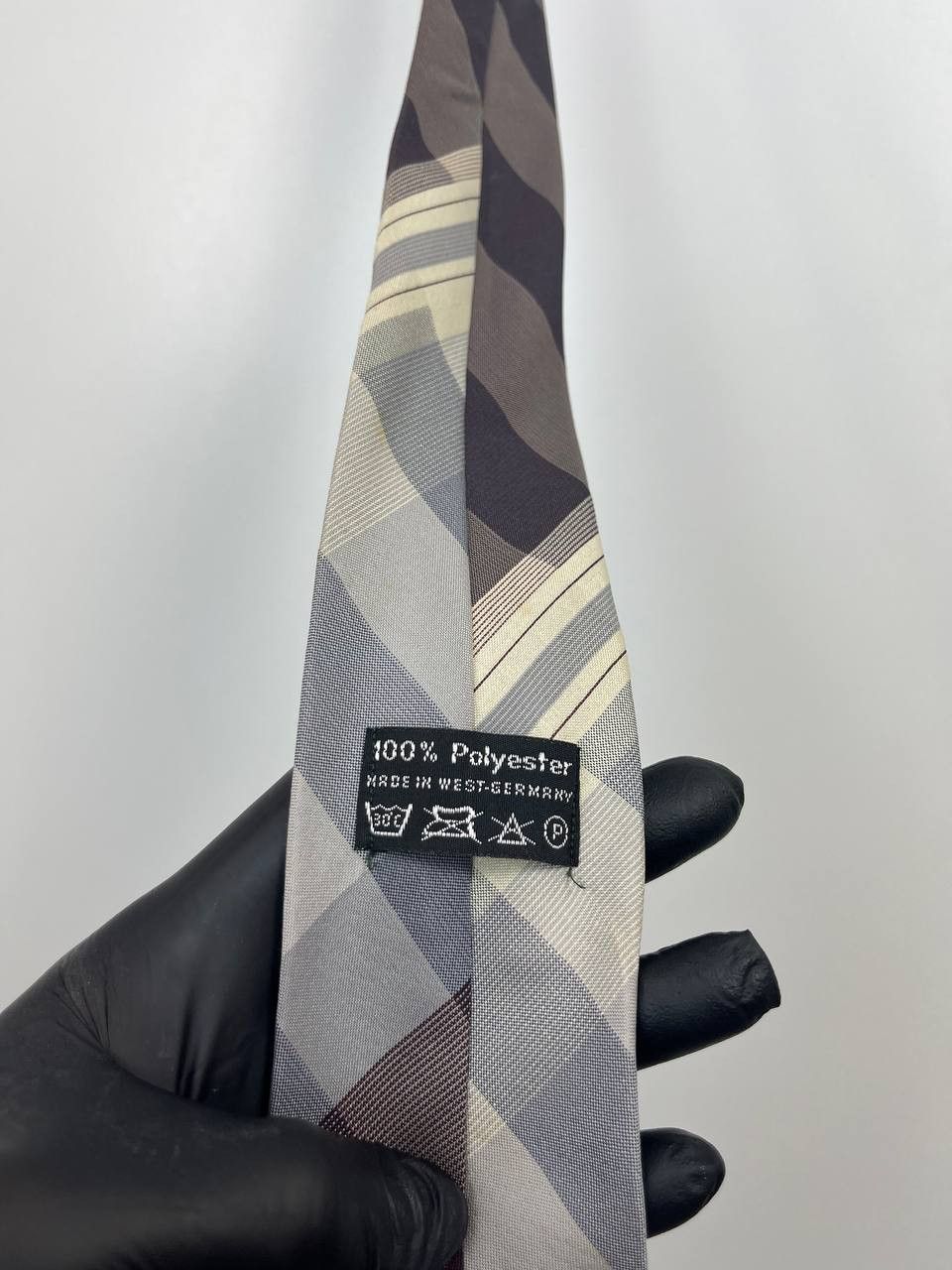 Other Vintage Geometric Stripe Tie Cream Made In West Germany Size ONE SIZE - 3 Thumbnail