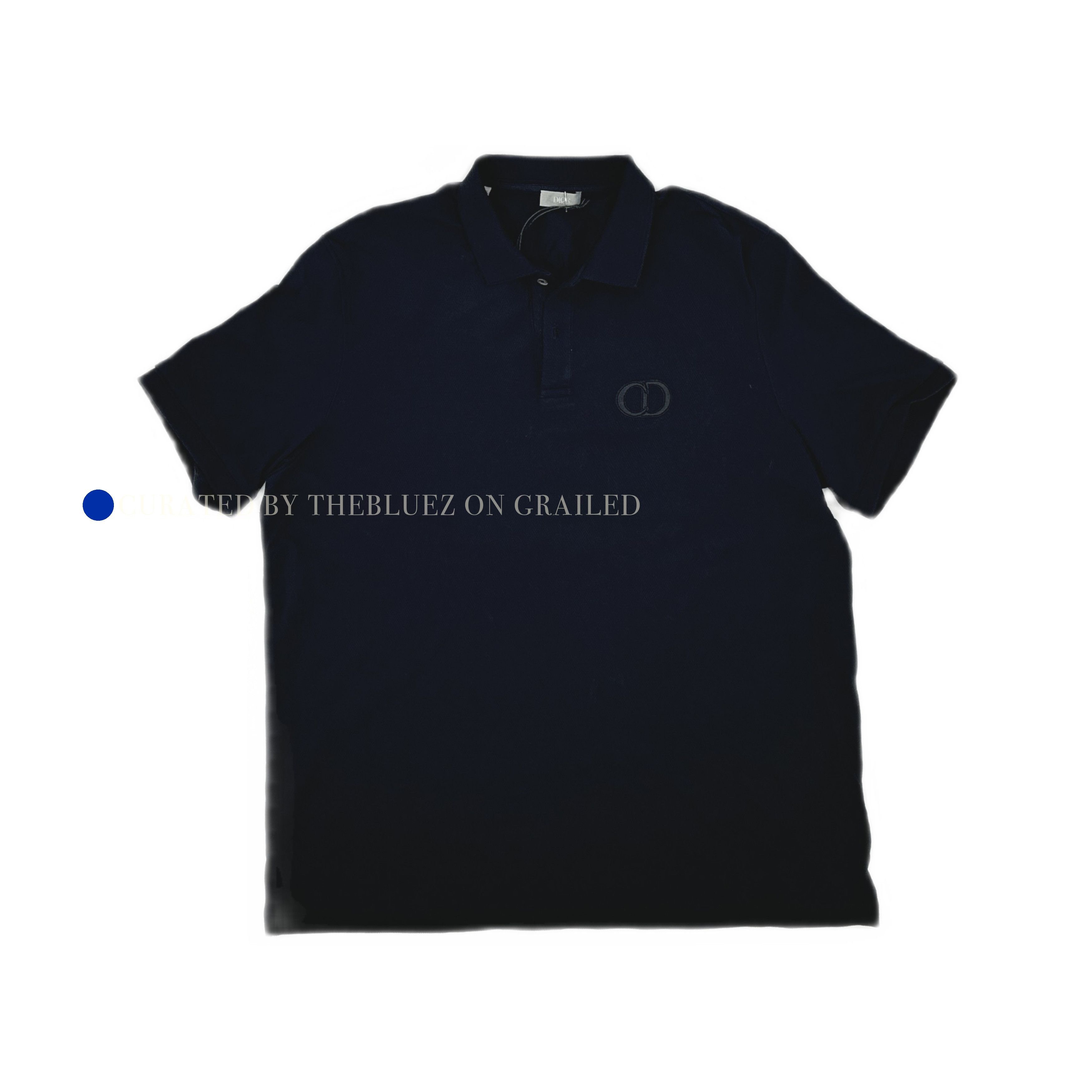Dior Black Embroidered Polo Shirt in XL Size US XL / EU 56 / 4 - 1 Thumbnail