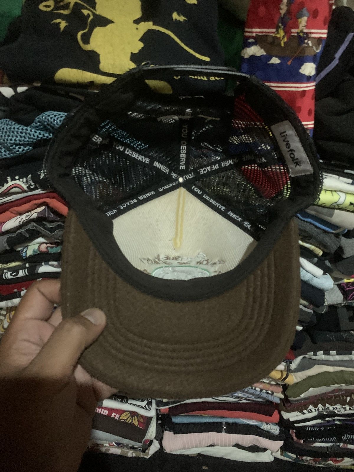 Japanese Brand LiveFolk ‘TOUCHTHE GRASS’ Trucker Hat Size ONE SIZE - 6 Thumbnail