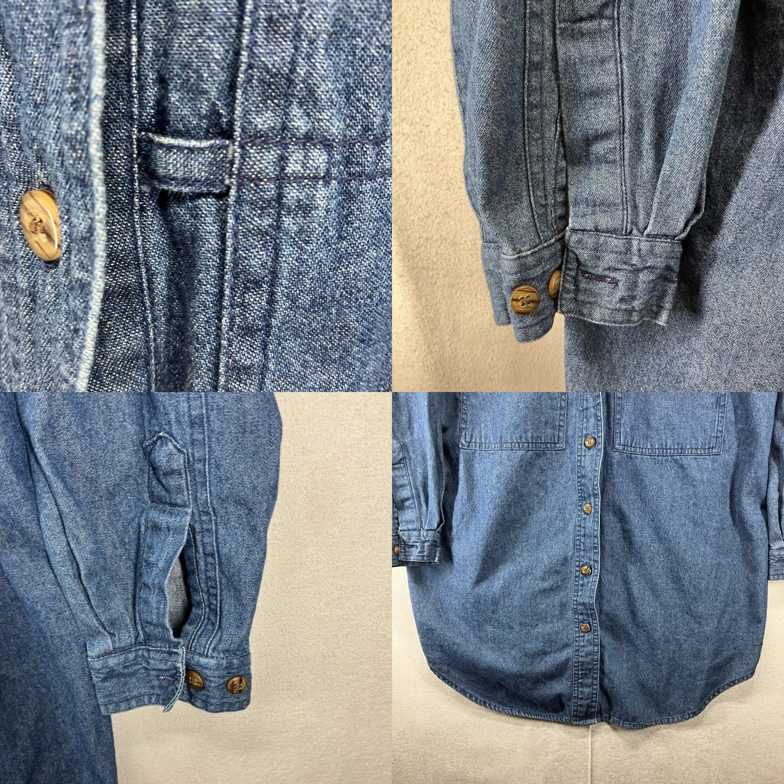Denime VINTAGE 90s Women's Denim Shacket Medium Blue Jean Button-Up Shacket Casual Western Cowgirl 100% Cotton A Size M / US 6-8 / IT 42-44 - 8 Thumbnail
