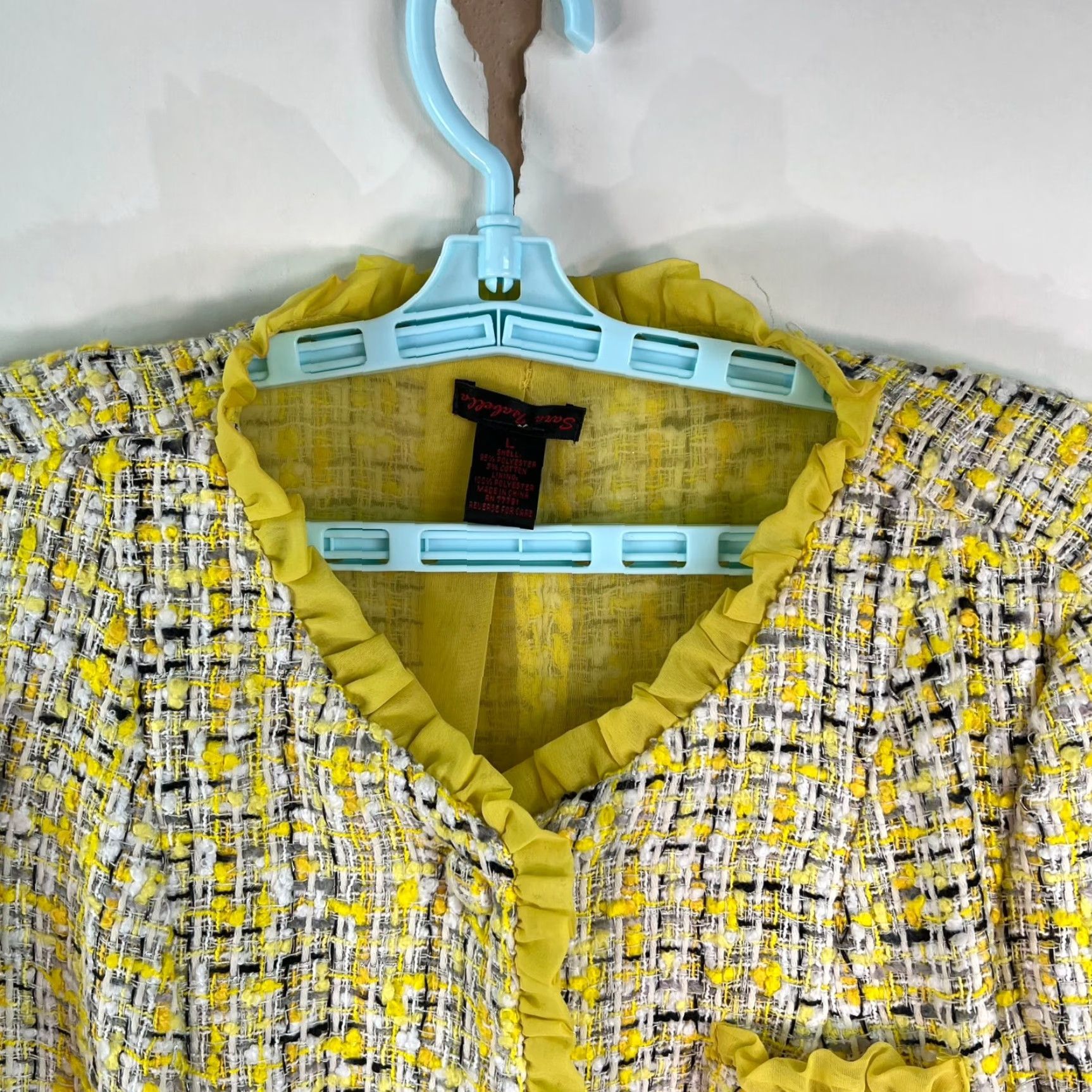 Vintage VINTAGE Sara Isabella Blazer Jacket Womens 3/4 Sleeve Yellow L Pockets 80s Classic Plaid Size L / US 10 / IT 46 - 3 Thumbnail