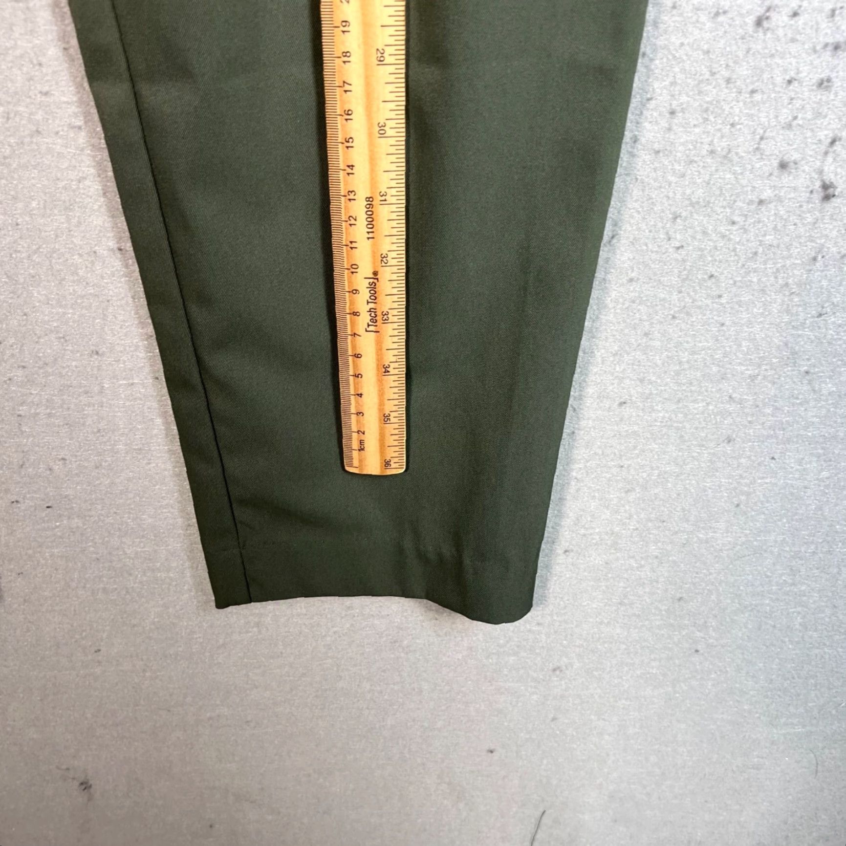 H&M VINTAGE H&M Pants Womens 6 Paperbag High-Waisted Olive Green Pleated Tie Belt & Pleated Size 28" / US 6 / IT 42 - 5 Thumbnail